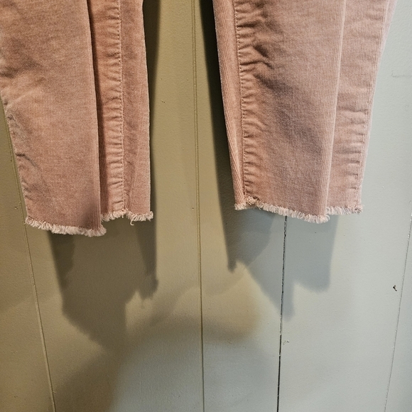 Talbots Stretch Beige Corduroy Pants, Frayed, Raw Hem-line Plus-Size 18 - Picture 3 of 5